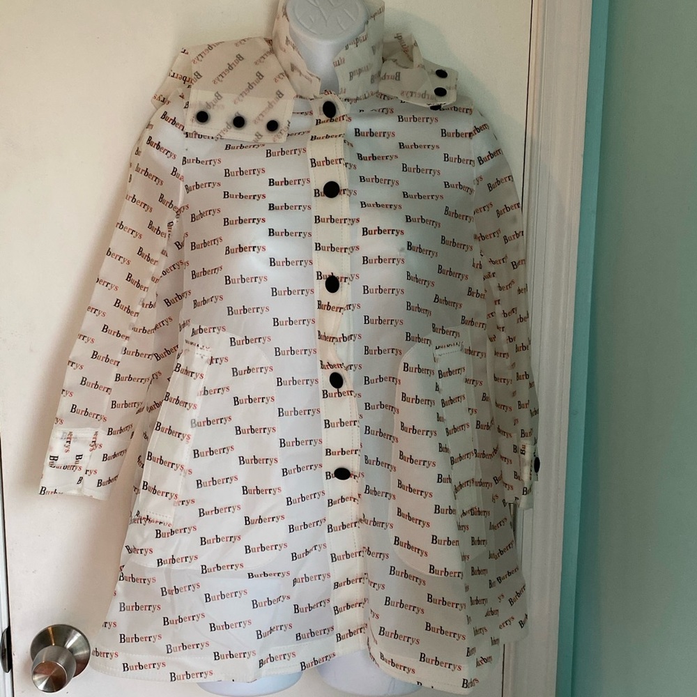 Burberry vinyl rain jacket NWT